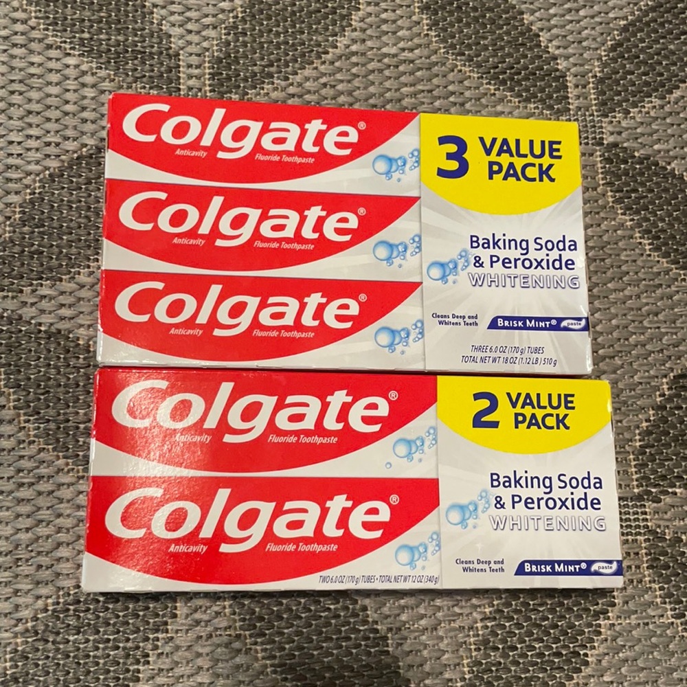5 Colgate Baking Soda and Peroxide Whitening Toothpaste 6.0 OZ